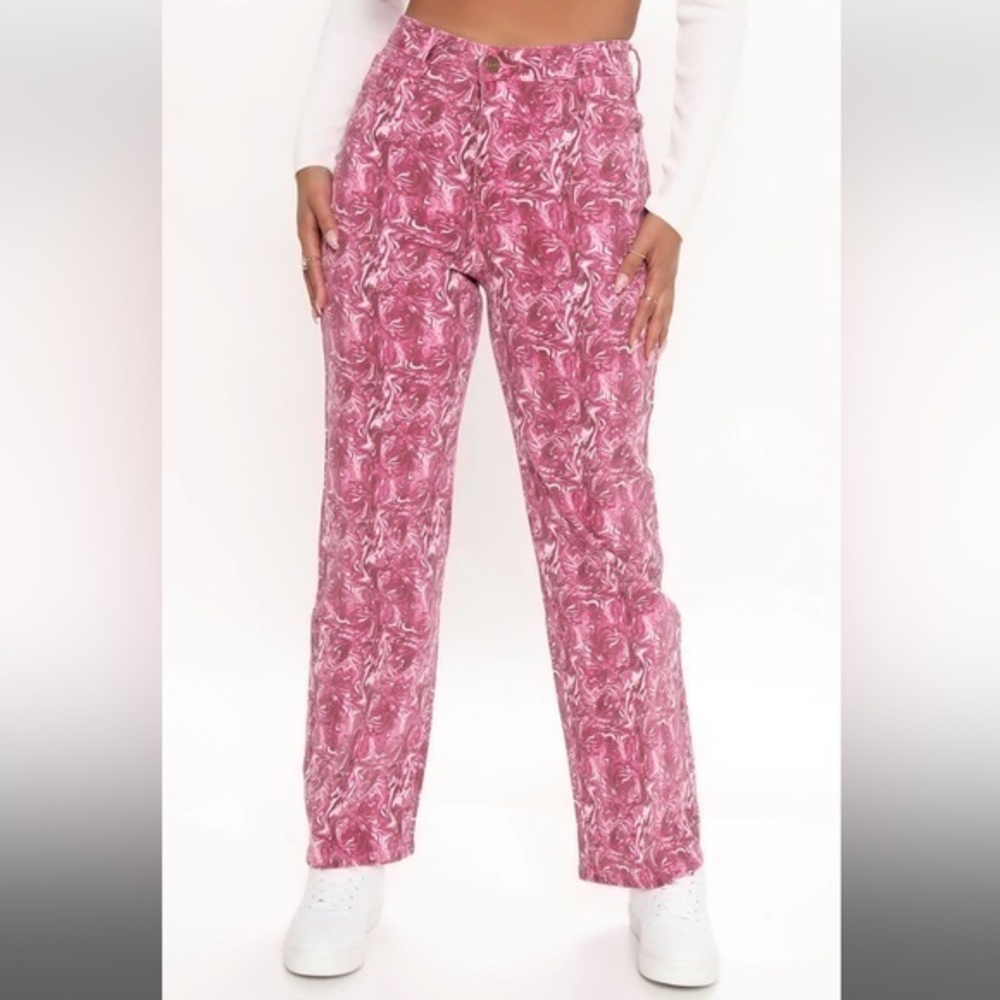 All In The‎ Swirl Straight Leg Jeans - Pink Size 9 REFFNB